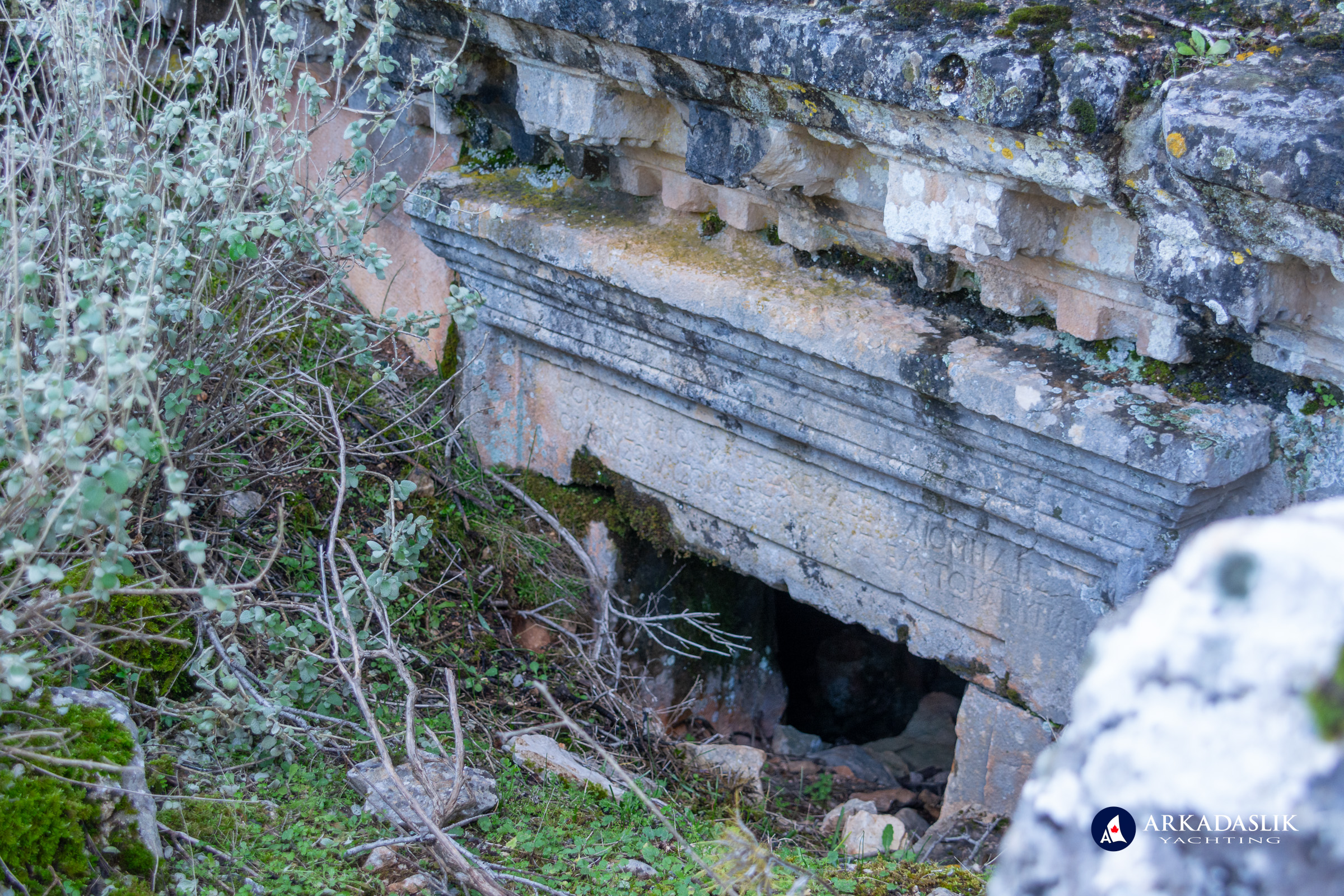 Carved marble archway on the acropolis at Sidyma