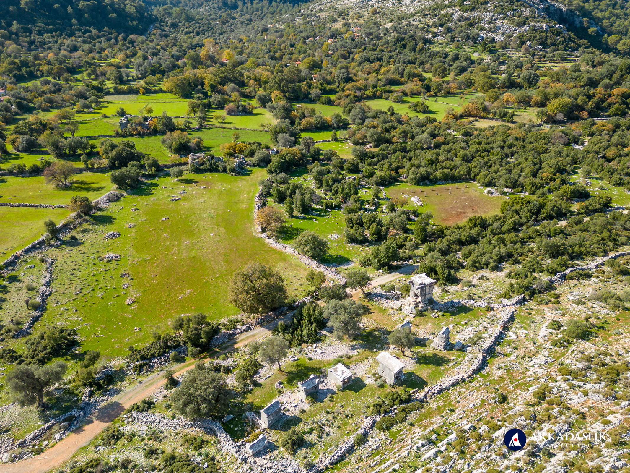 Aerial view of the Sidyma plateau and surrounding landscape