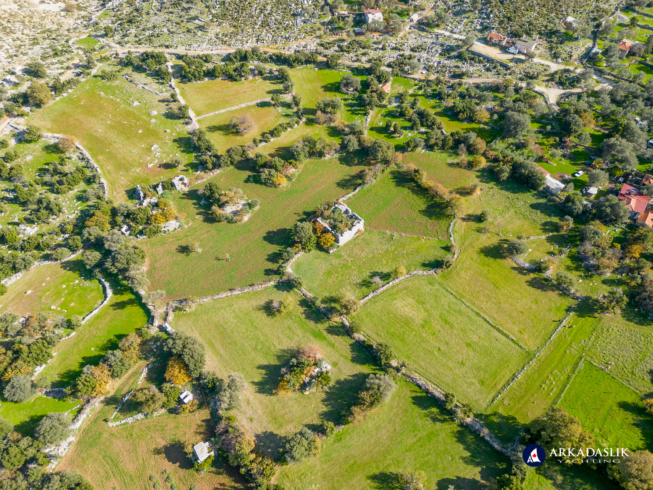 Aerial view showing the layout of Dodurga near the Sebasteion
