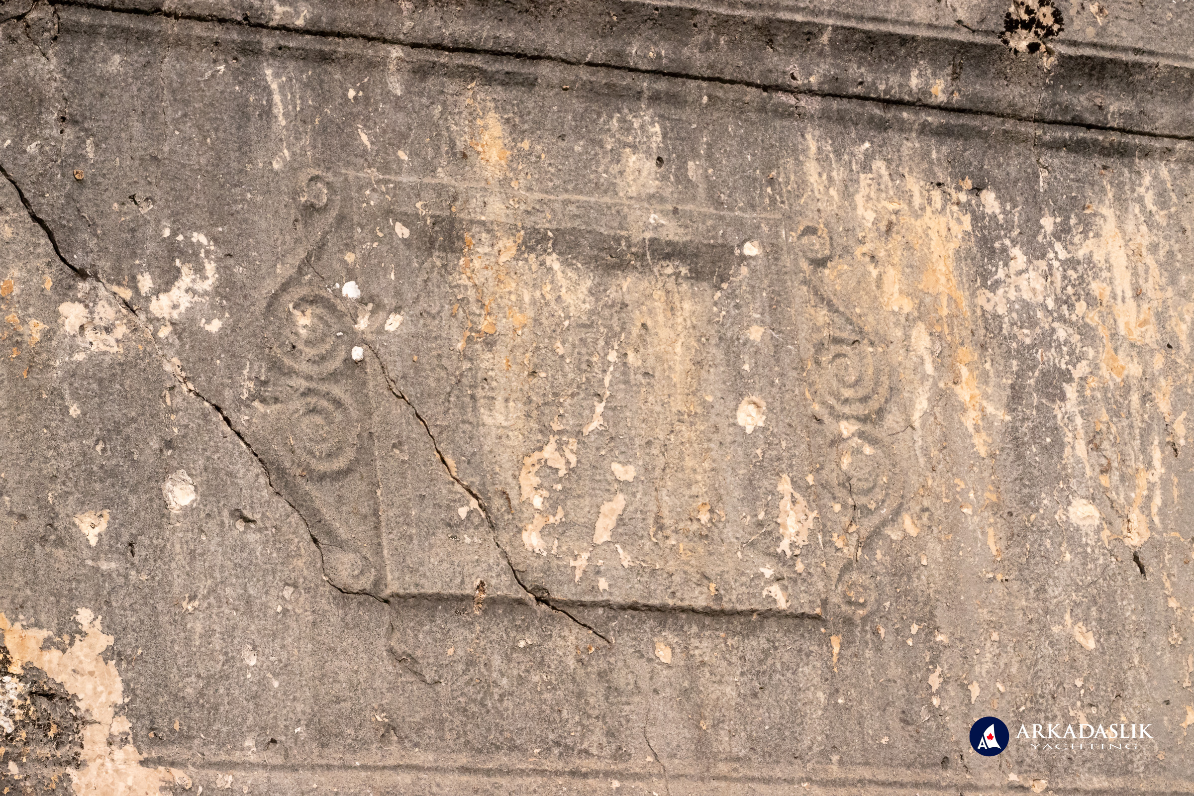 Decorative carving on the side of a Sidyma tomb