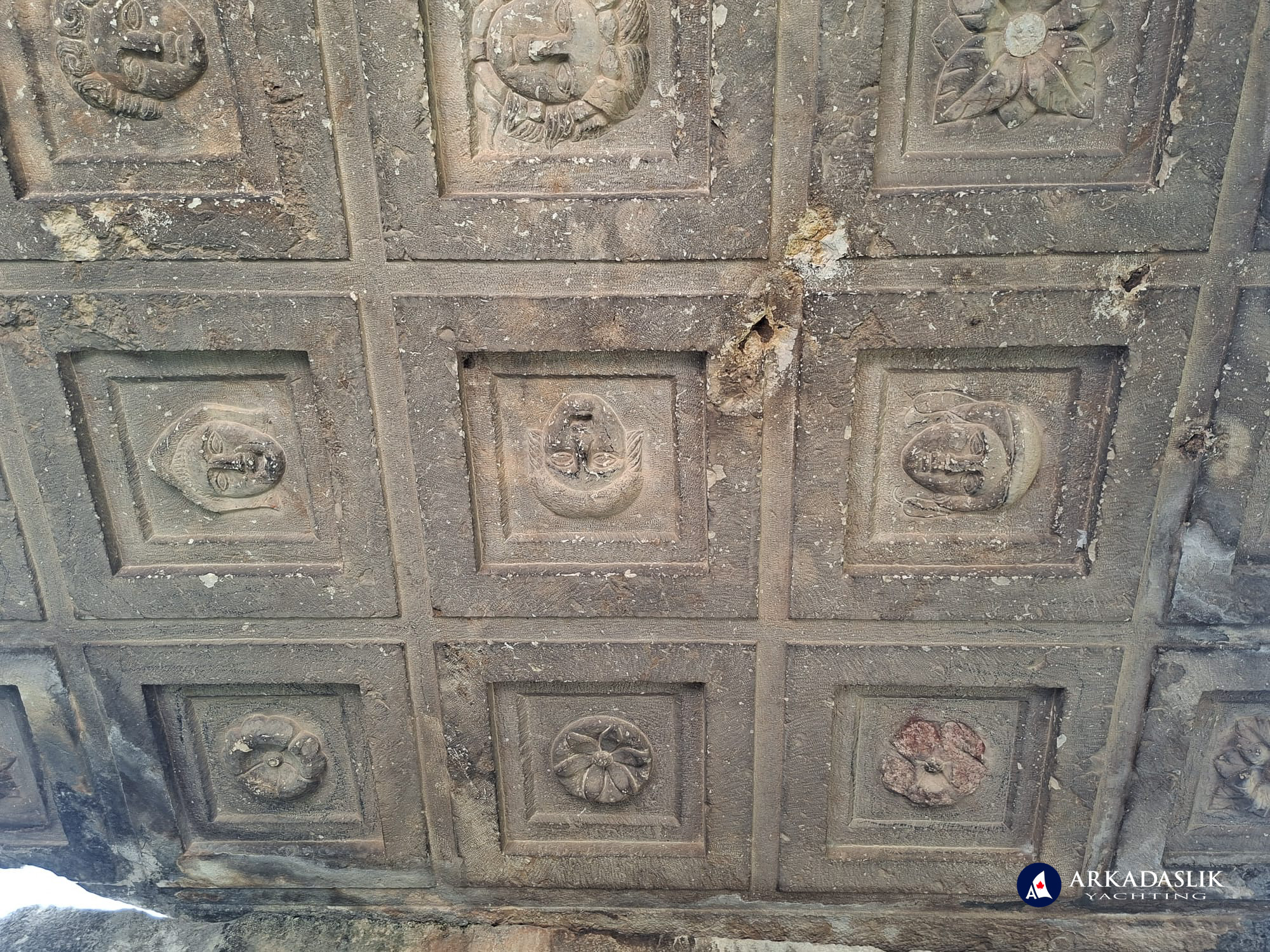 Section of the coffered ceiling inside the Sidyma tomb