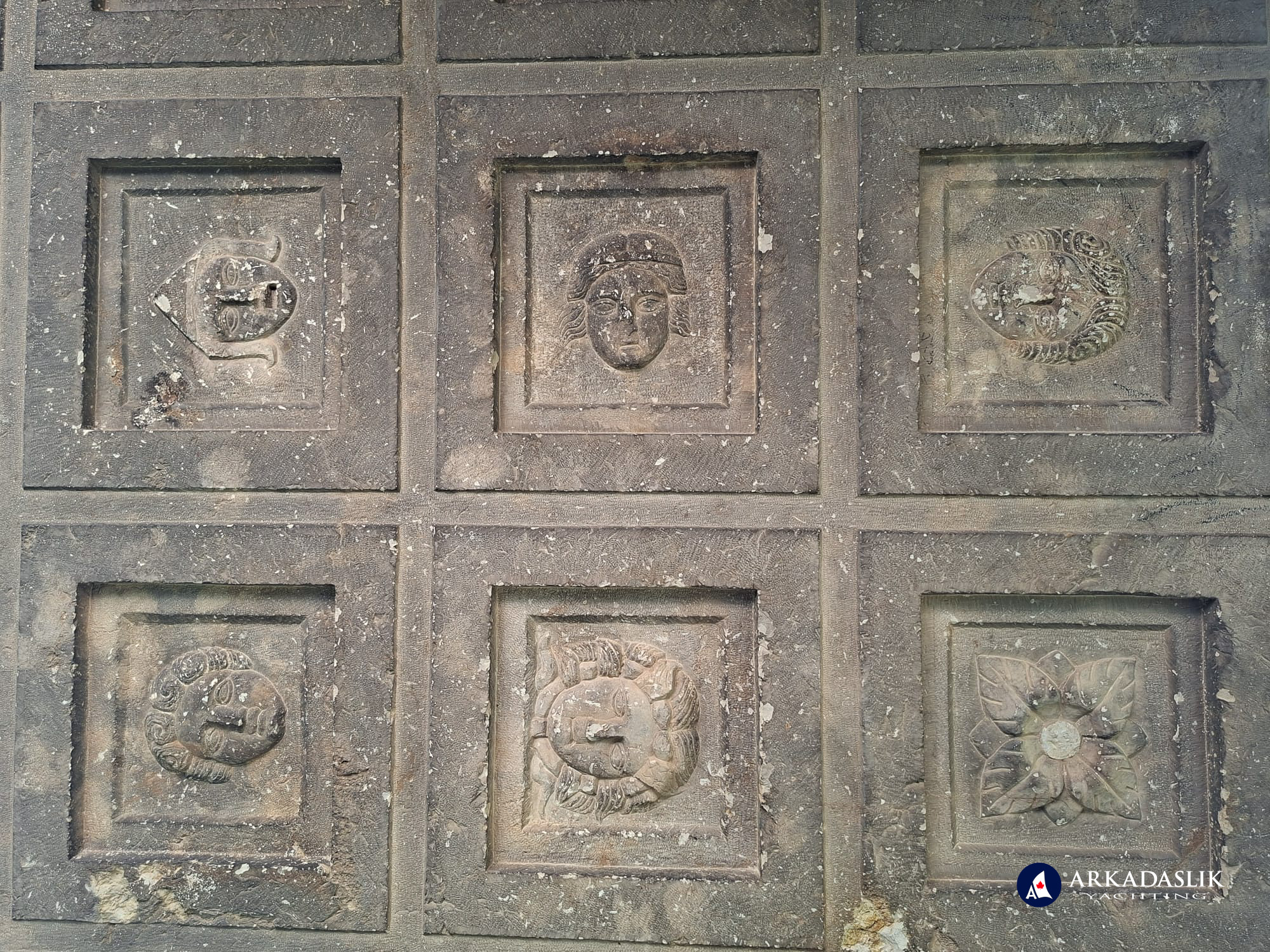 Another section of the cassette-ceiling tomb at Sidyma