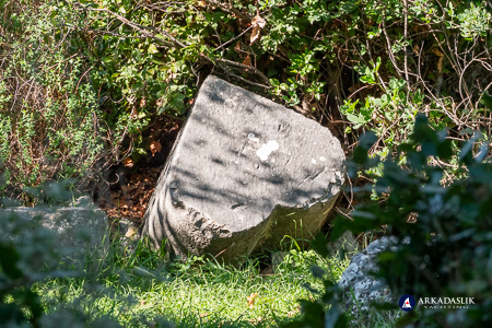Heart-shaped stone likely from a temple column at Sidyma