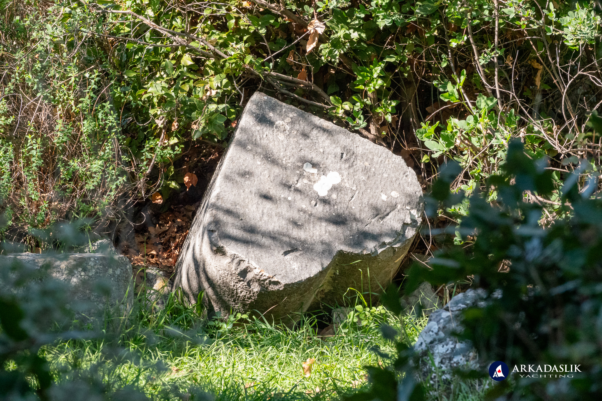 Heart-shaped stone likely from a temple column at Sidyma