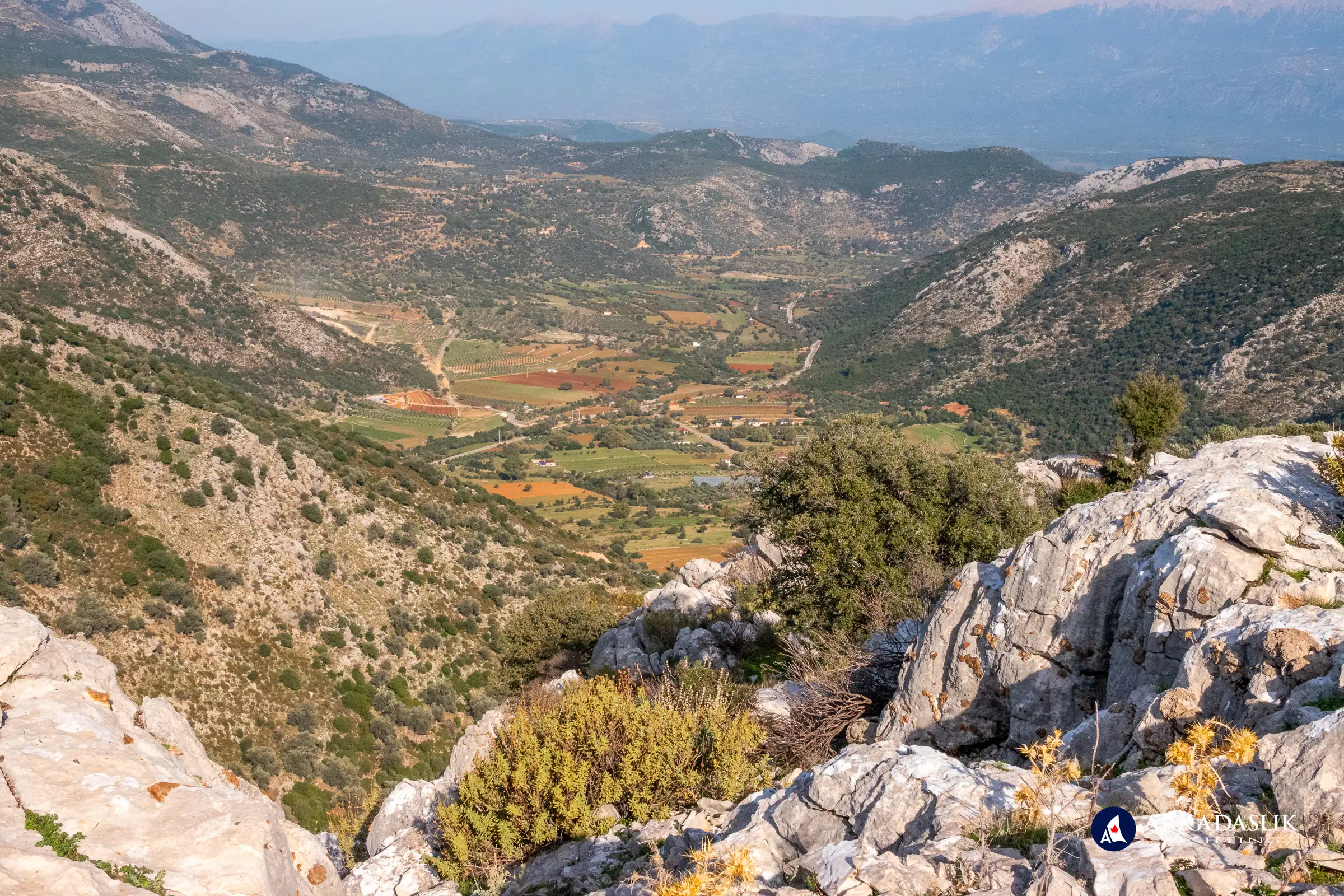 View of valley farms from the top of Sidyma acropolis